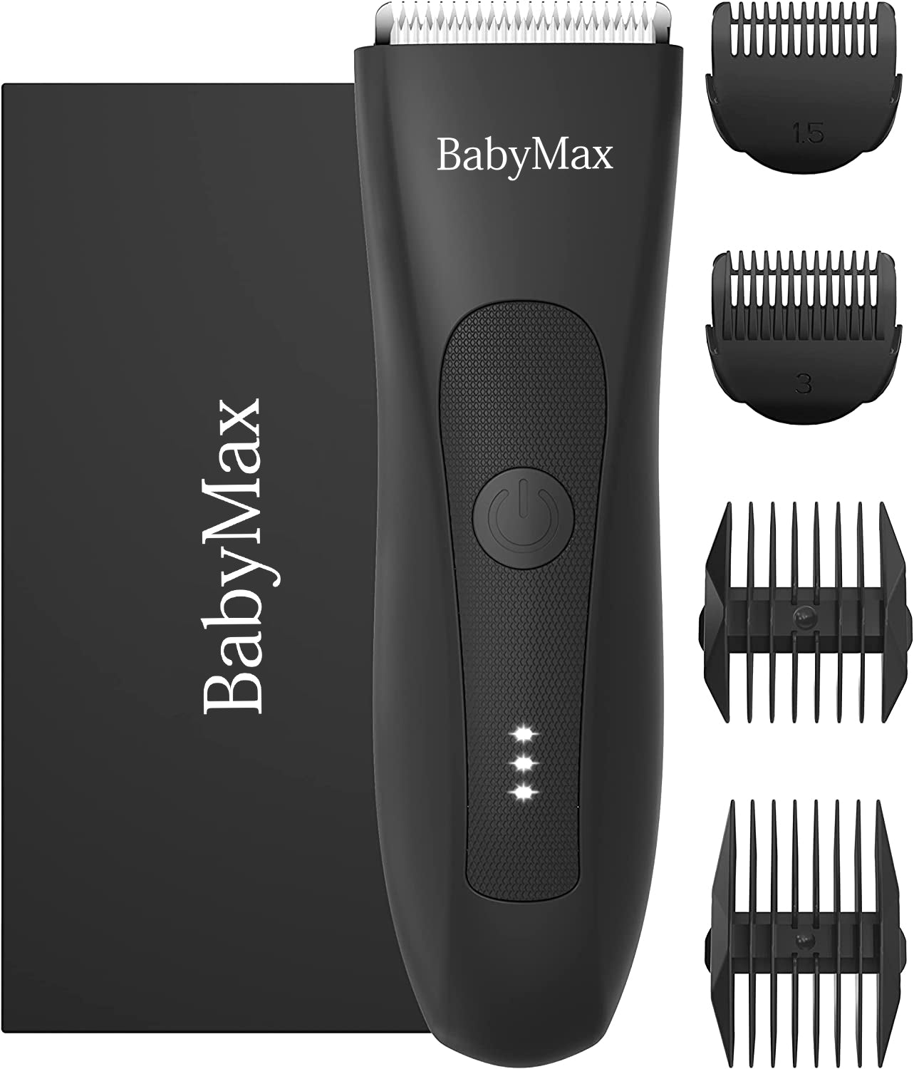 BABYMAX Groin Hair Trimmer for Men and Women, Electric Ball Trimmer/Shaver, Hypoallergenic Ceramic Blade Heads, Waterproof Wet/Dry Groin & Body Shaver Groomer, 20 Times Usage After Fully Charged