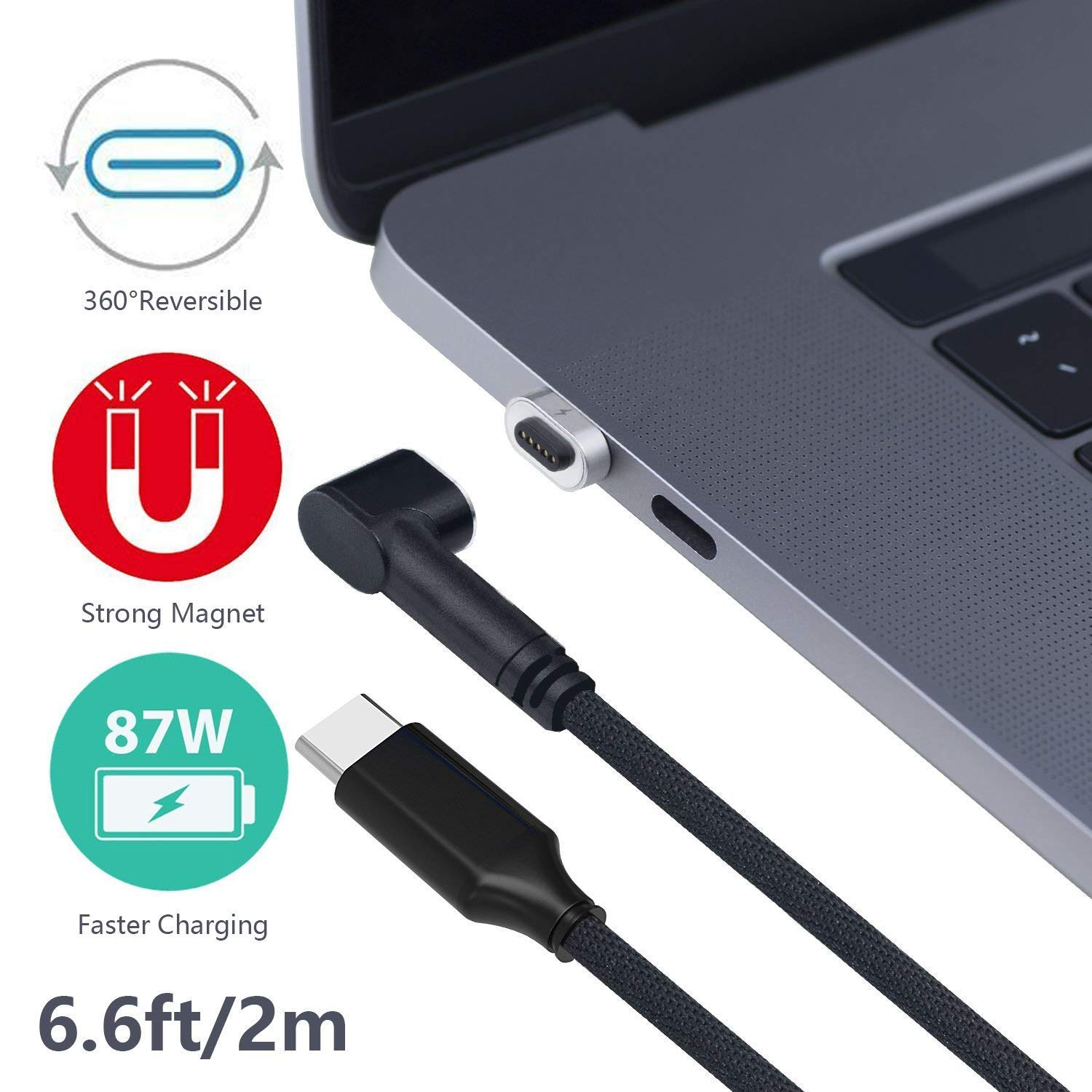 87W USB C Magnetic Charger Charging Cable